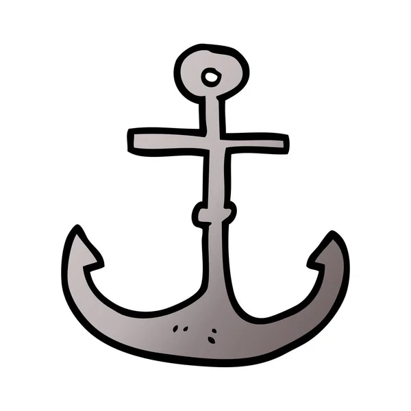 Cartoon Doodle Loď Kotva — Stockový vektor
