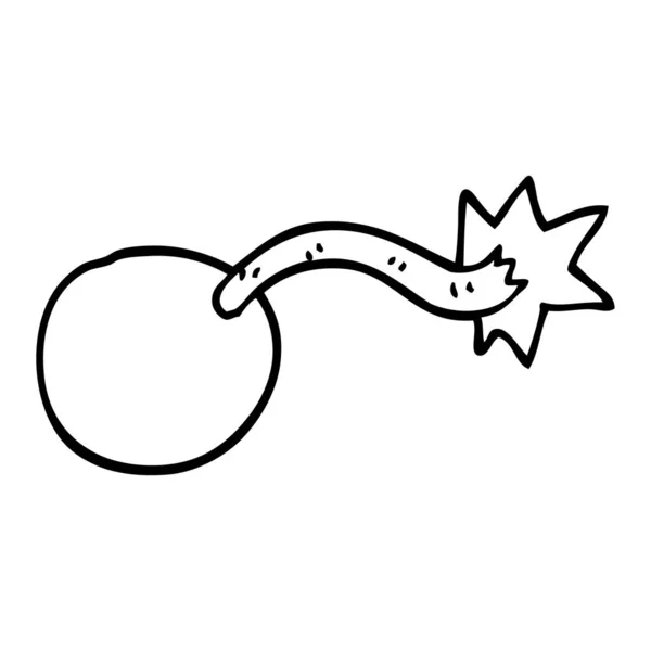 Kulaté Kreslení Čar Kreslených Bomba — Stockový vektor