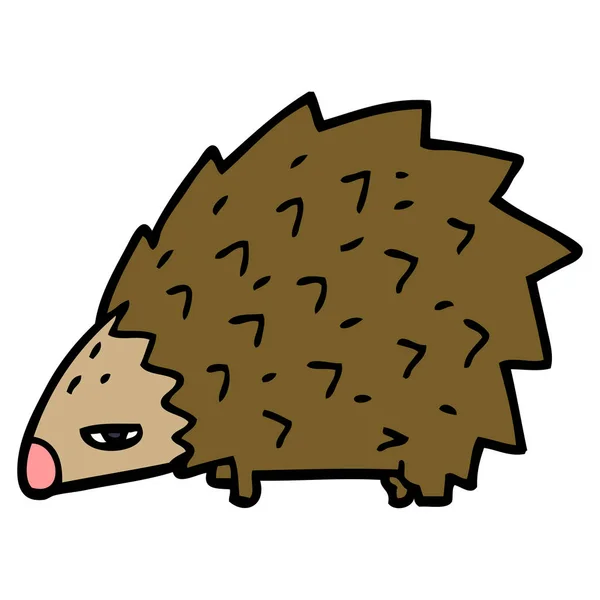 Cartoon Doodle Angry Hedgehog — Stock Vector