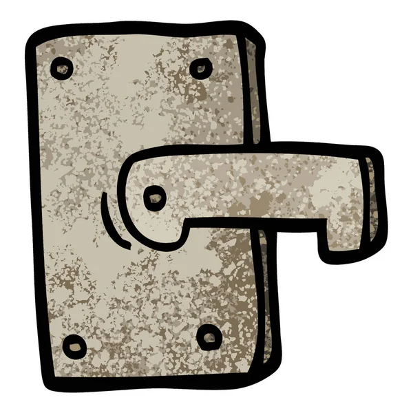 Grunge Texturou Ilustrace Kreslené Kovové Kliku — Stockový vektor