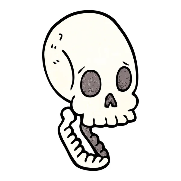 Cartoon Doodle Skull Illustration — Stock Vector