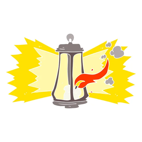 Flat Color Illustration Spooky Lantern — Stock Vector