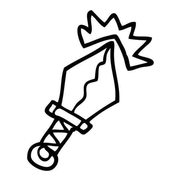 线条画动画片锋利的匕首 — 图库矢量图片