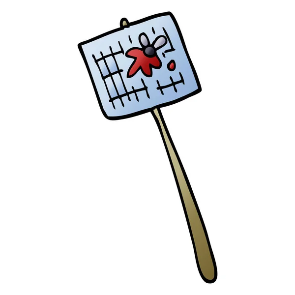 Desenho Animado Doodle Mosca Swatter —  Vetores de Stock