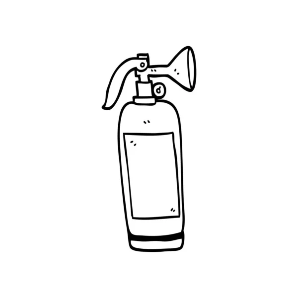 Line Drawing Cartoon Fire Extinguisher — Stock Vector