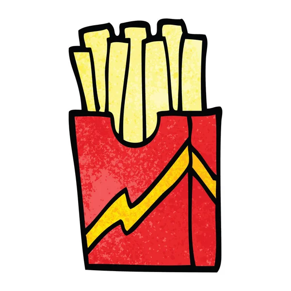 Cartoon Doodle Fastfood Frietjes — Stockvector