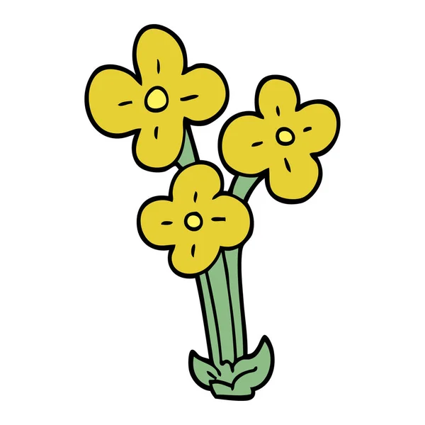 Dessin Animé Gribouillage Bouquet Fleurs — Image vectorielle