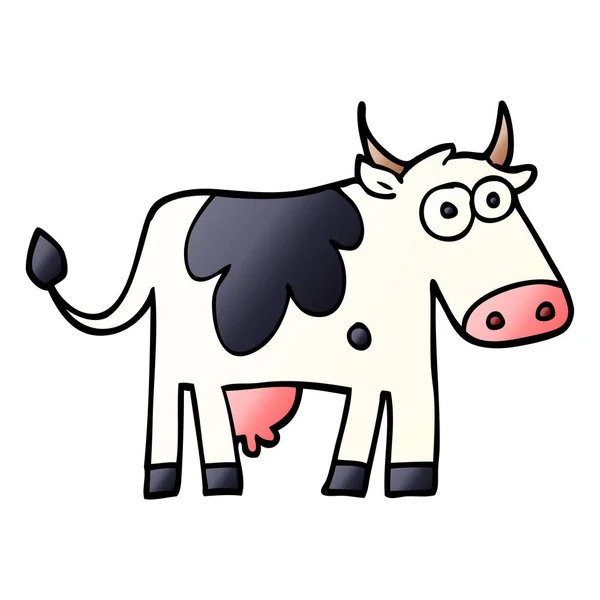 Desenho Animado Doodle Vaca Fazenda —  Vetores de Stock