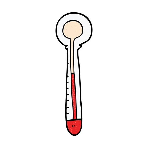 Thermomètre Chaud Doodle Dessin Animé — Image vectorielle