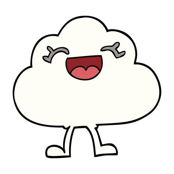 Cartoon Doodle Expressive Weather Cloud — Stock Vector