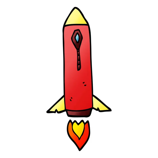 Zeichentrick Doodle Weltraumrakete — Stockvektor