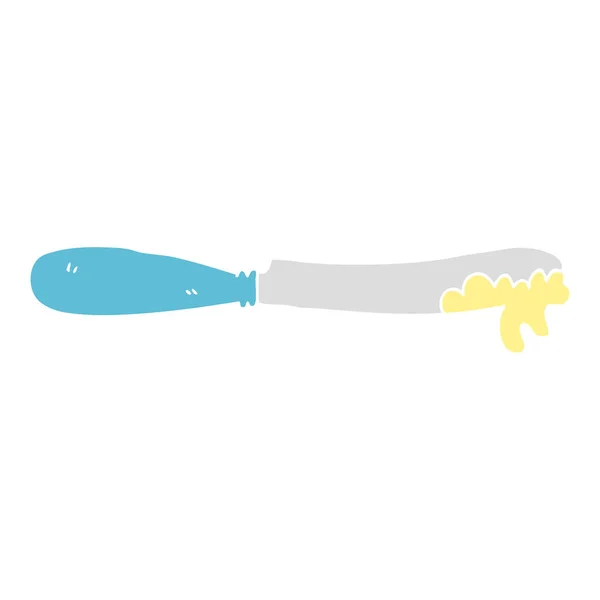 Flat Color Style Cartoon Butter Knife — Stock Vector