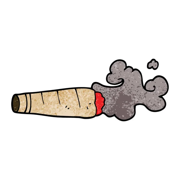 Cartoon Doodle Smoking Cigar — Stock Vector