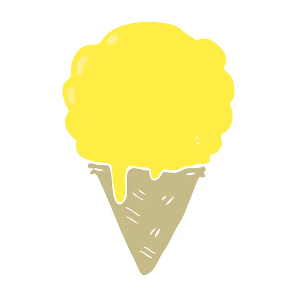 Helado Dibujos Animados Estilo Color Plano — Vector de stock