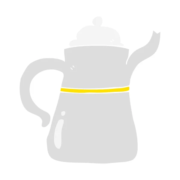 Flat Color Illustration Coffee Pot — Stock Vector