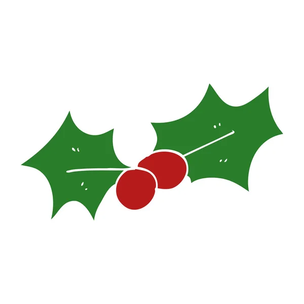 Kreslený Doodle Christmas Holly — Stockový vektor