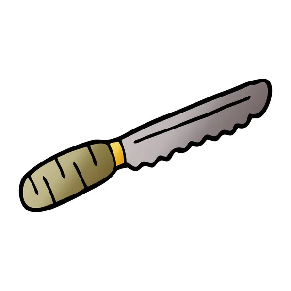 Cuchillo Dibujos Animados Doodle Pan — Vector de stock