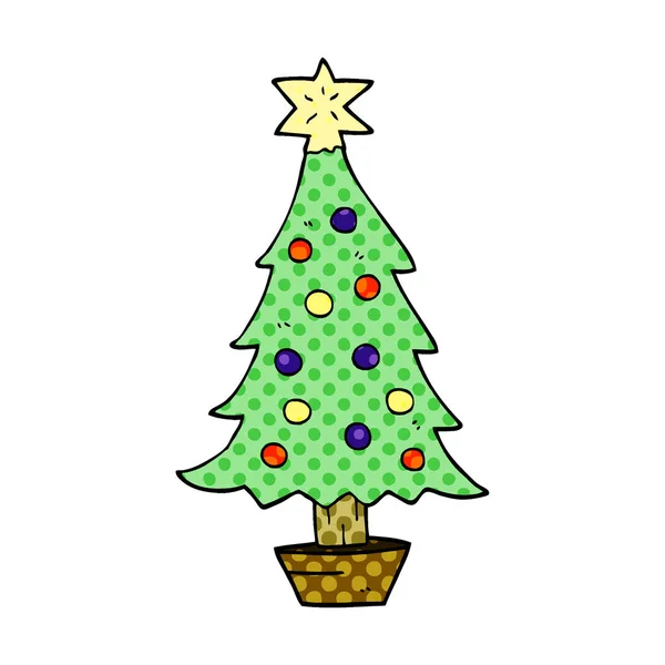 Dessin Animé Doodle Arbre Noël — Image vectorielle