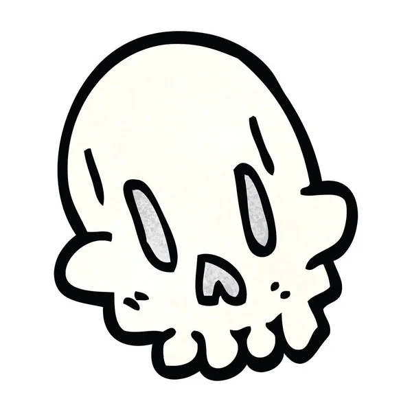 Desenho Animado Doodle Engraçado Crânio —  Vetores de Stock