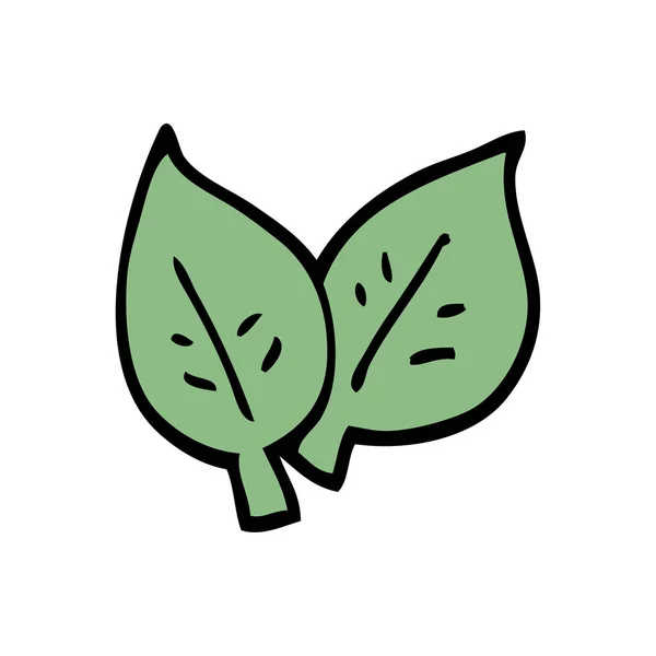 Мультяшные Каракули Зеленых Листьев — стоковый вектор