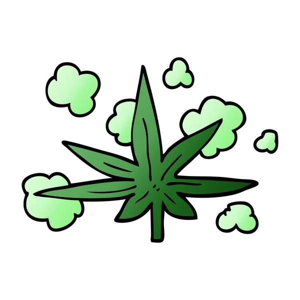 Kreslený Doodle Marihuana Leaf — Stockový vektor