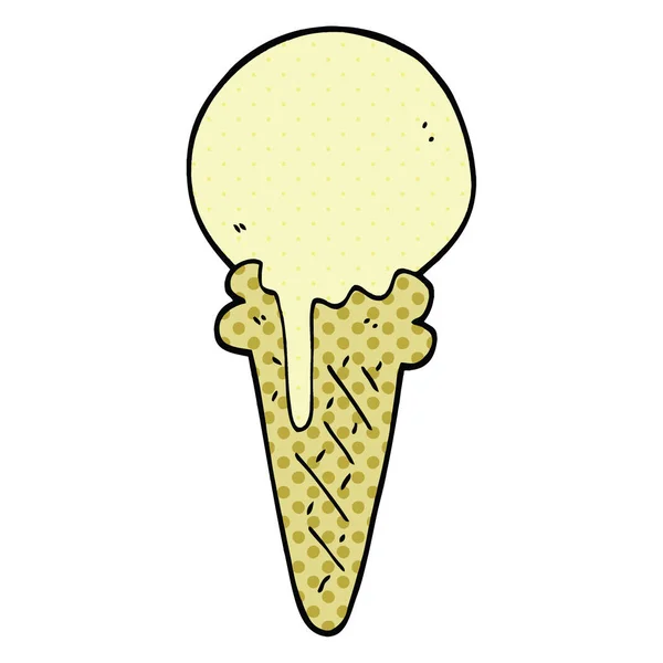 Cómic Estilo Dibujos Animados Cono Helado — Archivo Imágenes Vectoriales