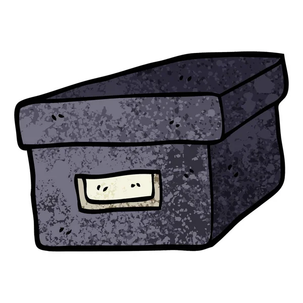 Grunge Texturerat Illustration Tecknad Gamla Arkivering Box — Stock vektor