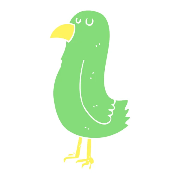 Plochý Barevný Obrázek Papouška — Stockový vektor