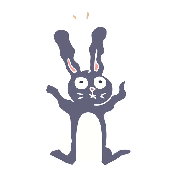 Dibujos Animados Doodle Emocionado Conejo — Archivo Imágenes Vectoriales