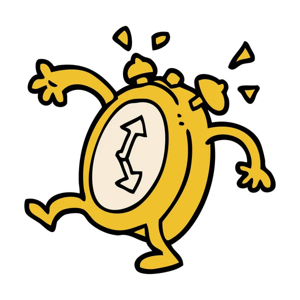 Cartoon Doodle Ringing Alarm Clock — Stock Vector