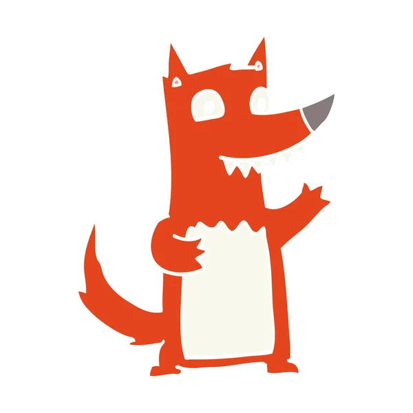 Flache Farbe Stil Cartoon Wolf — Stockvektor