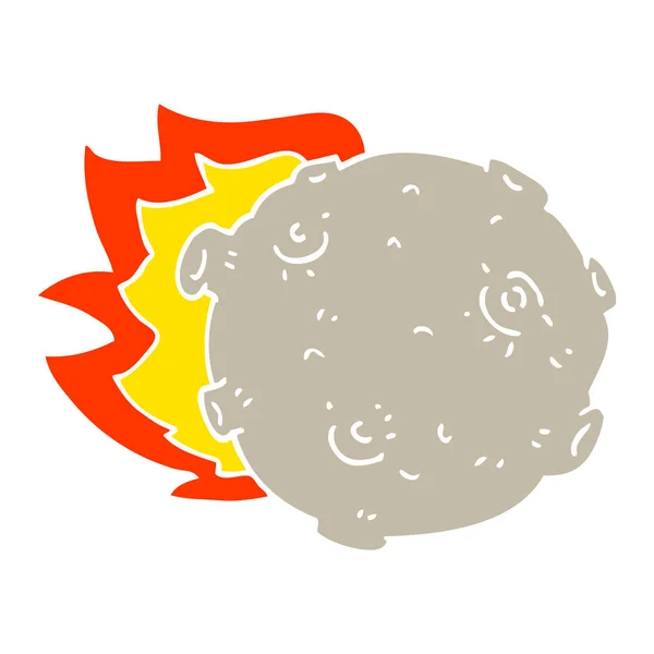 Flache Farbe Illustration Cartoon Asteroid — Stockvektor