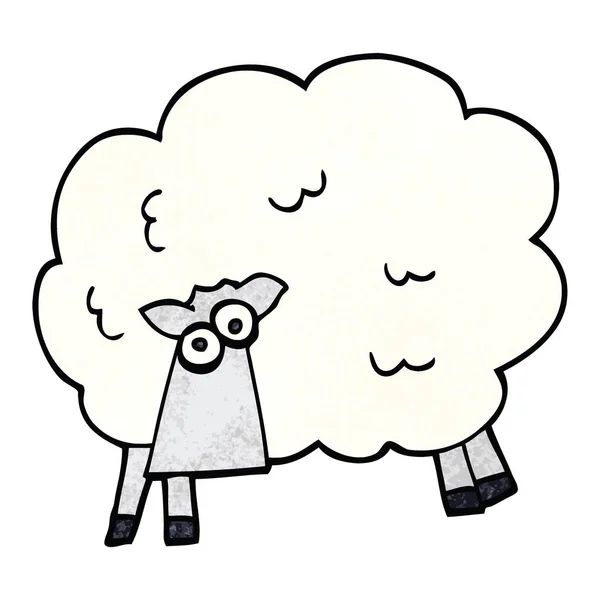 Dessin Animé Gribouiller Drôle Mouton — Image vectorielle