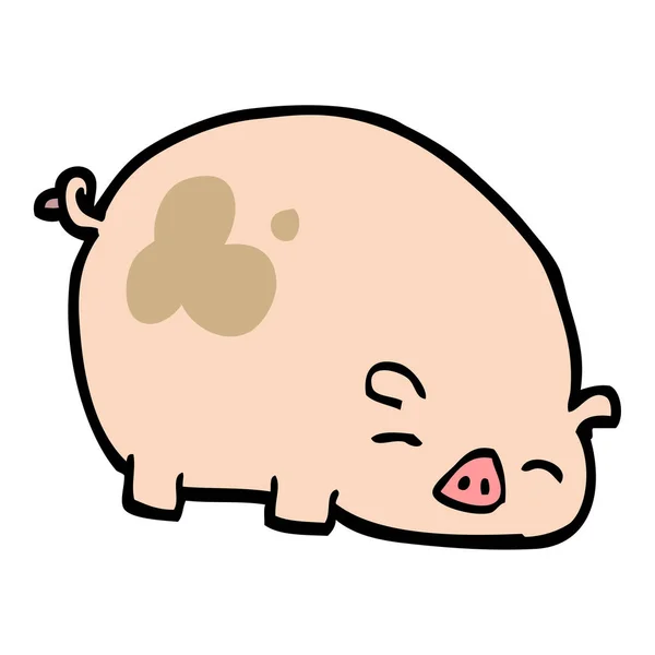 手绘涂鸦风格动画片猪 — 图库矢量图片