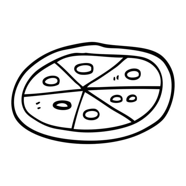 Dessin Ligne Pizza Dessin Animé — Image vectorielle