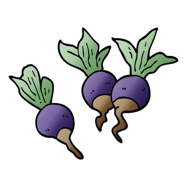 Rajzfilm Doodle Cékla Növények — Stock Vector