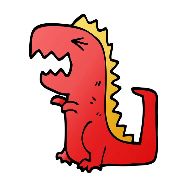 Doodle Desenhos Animados Rugindo Rex — Vetor de Stock