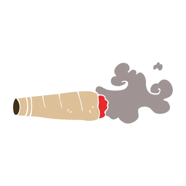 Charuto Fumador Doodle Desenhos Animados — Vetor de Stock