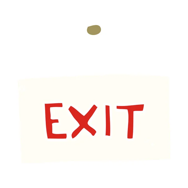 Cartoon Doodle Exit Sign — Stock Vector