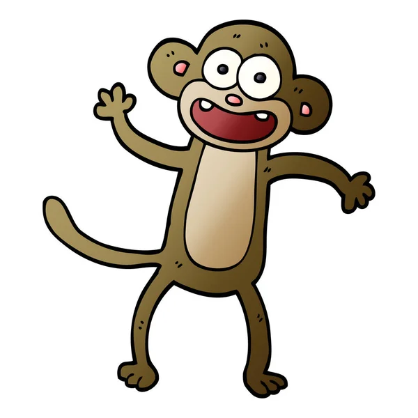 Macaco Acenando Doodle Desenhos Animados — Vetor de Stock