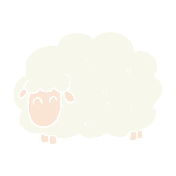 绵羊的扁平颜色例证 — 图库矢量图片