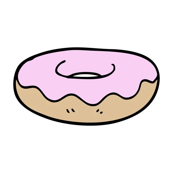 Donut Gelado Doodle Desenhos Animados —  Vetores de Stock