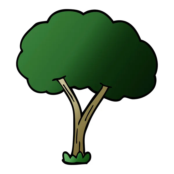 Dibujos Animados Garabato Árbol Floreciente — Vector de stock