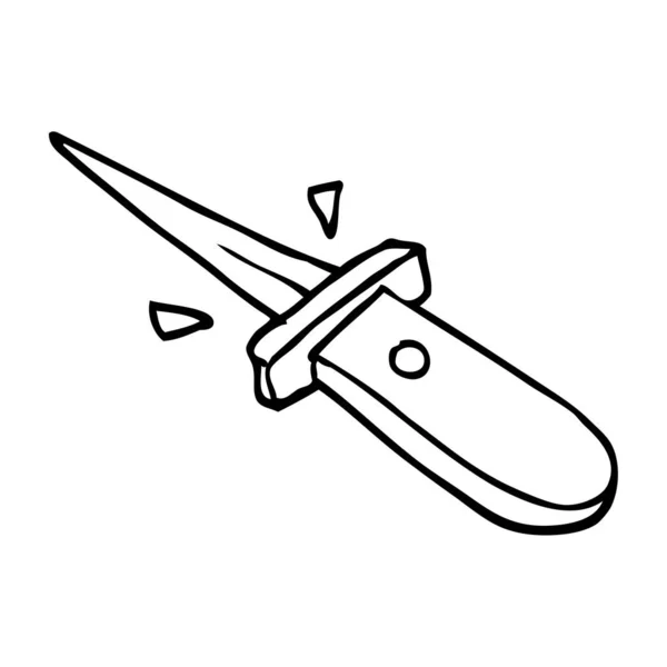 Line Drawing Cartoon Flick Knife — Stock Vector
