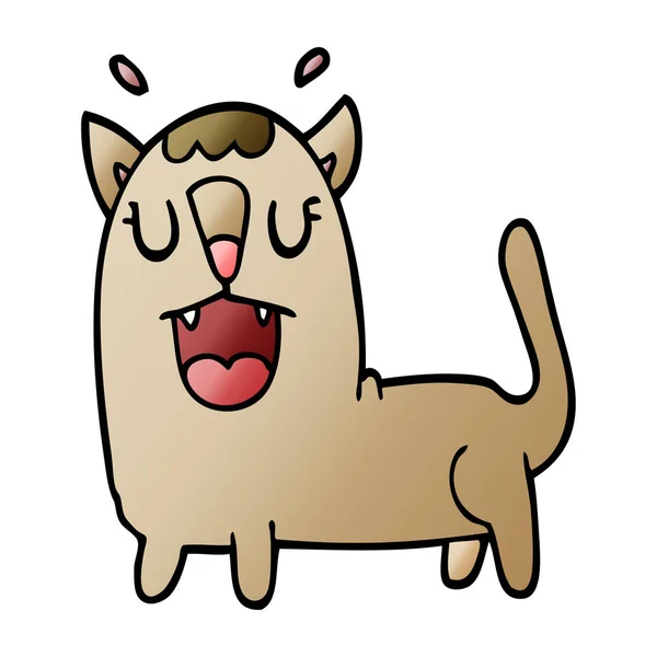 Dibujos Animados Garabato Divertido Gato — Vector de stock