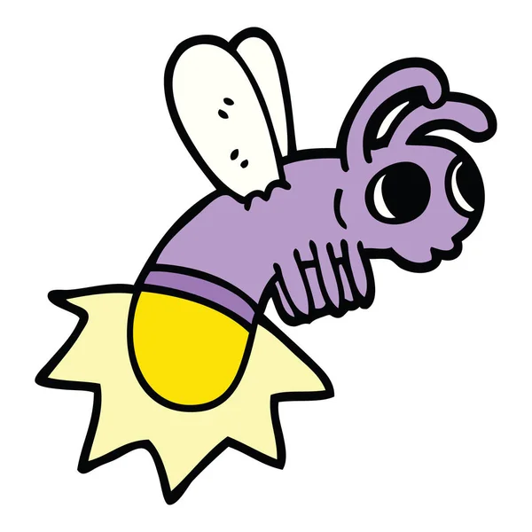 Bug Brilho Doodle Desenhos Animados — Vetor de Stock