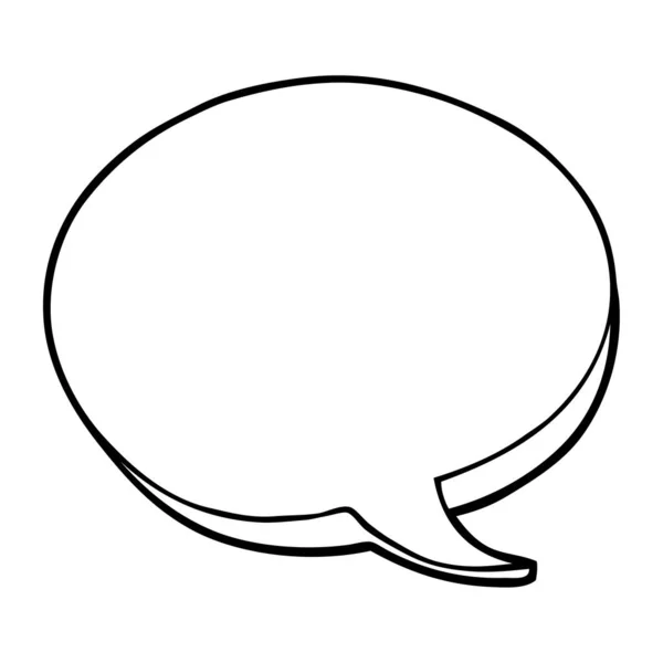 Line Drawing Cartoon Red Speech Bubble — Stock Vector