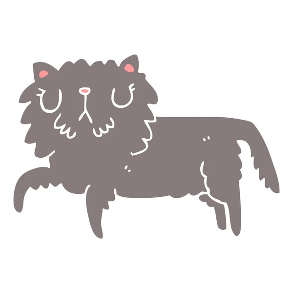 Estilo Cor Plana Desenho Animado Gato —  Vetores de Stock