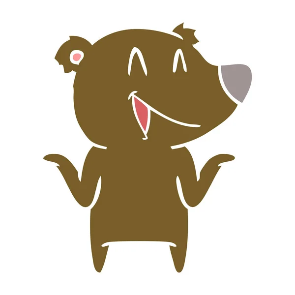 Laughing Bear Flat Color Style Cartoon — Stock Vector