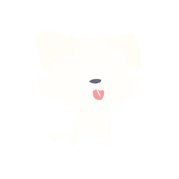 Dilini Düz Renk Stil Karikatür Köpek — Stok Vektör